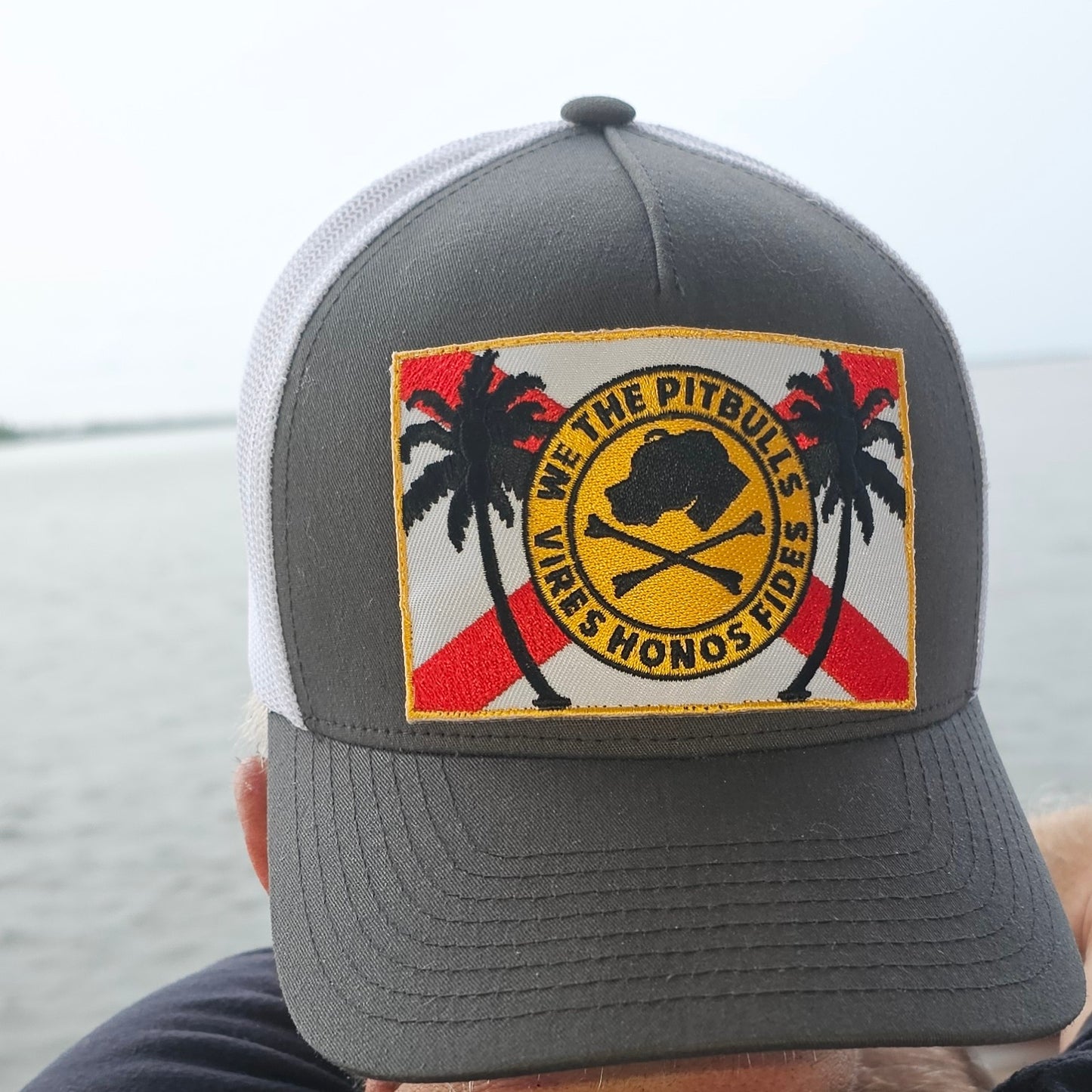 White Mesh Five-Panel Retro Trucker Cap