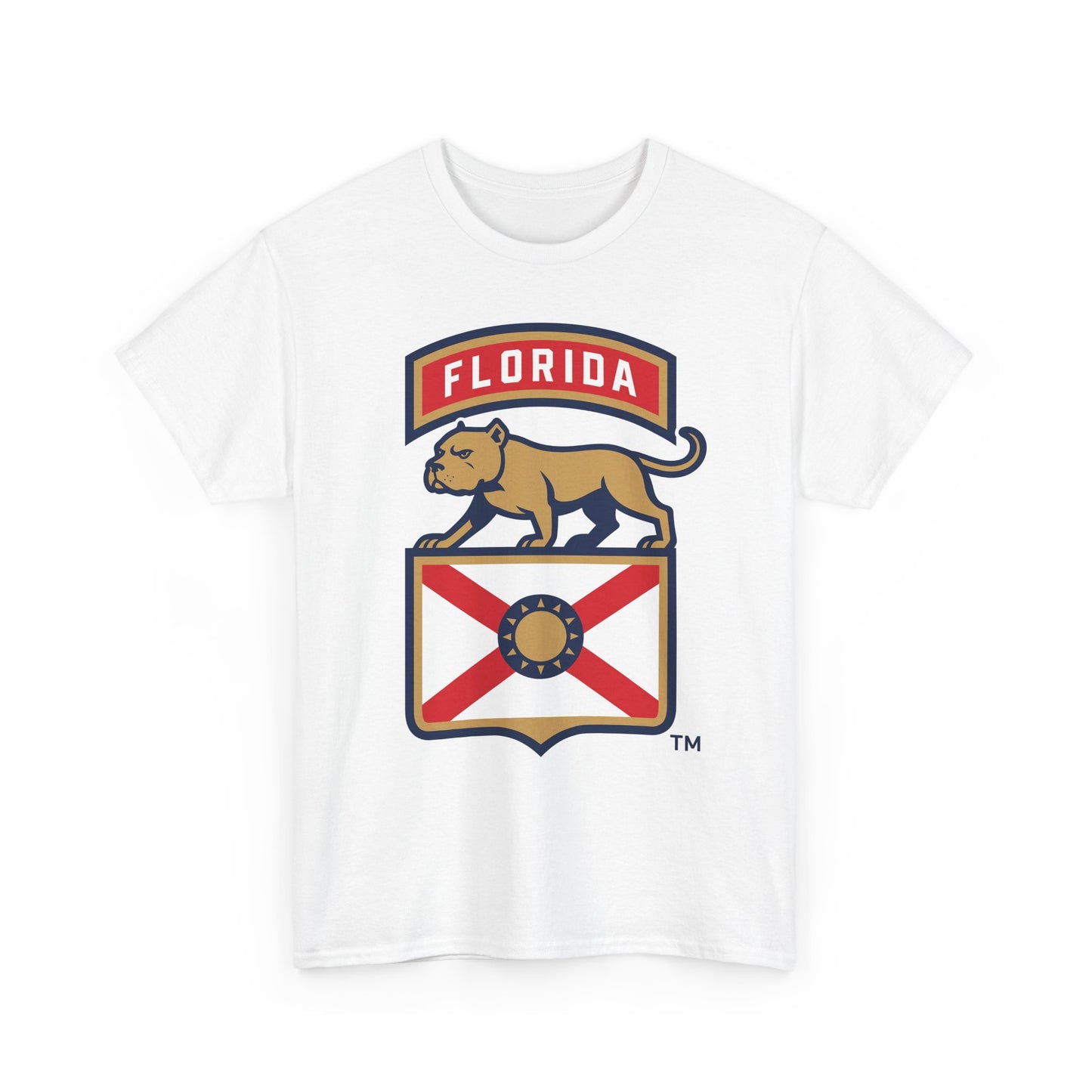 Florida State Flag Crest T-Shirt — Retro Bear & Cross Design