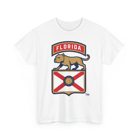 Florida State Flag Crest T-Shirt — Retro Bear & Cross Design
