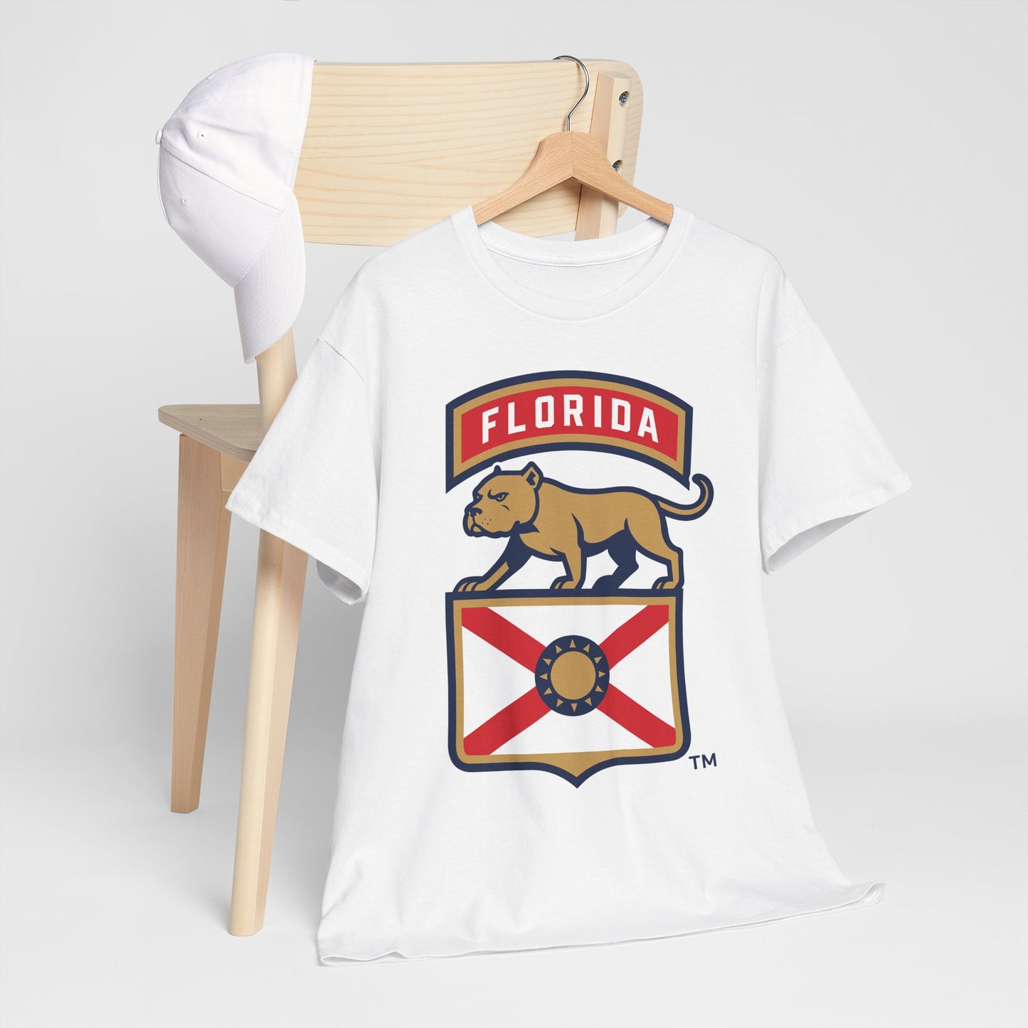 Florida State Flag Crest T-Shirt — Retro Bear & Cross Design
